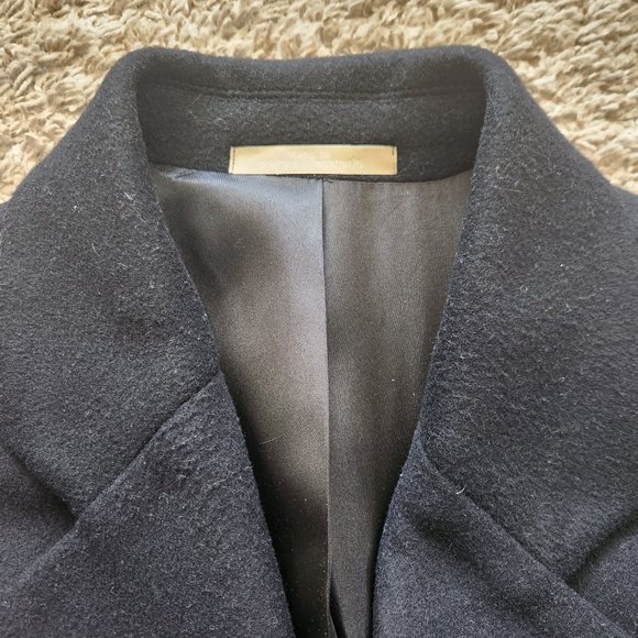 Michael Kors Overcoat Cashmere Blend Black Men's 42L Long Large Winter 3-Button - Picture 2 of 8